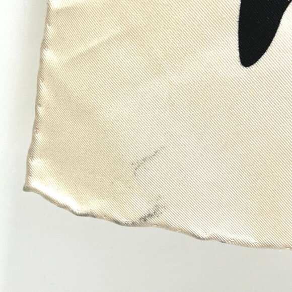 CHANEL Pump motif Apparel Accessories Stole/Shawl Large Scarf silk Beige/Black - Picture 2 of 11